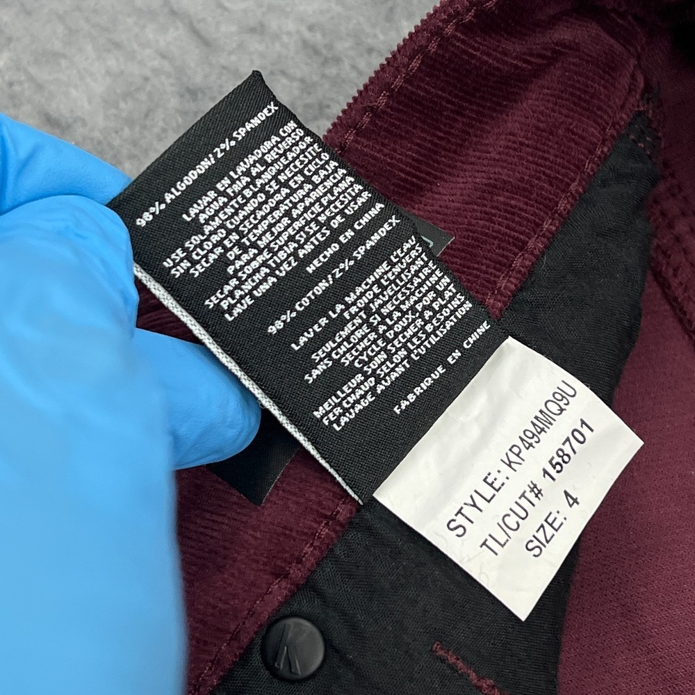 NEW Kut from the Kloth Pants Womens 4 Wine Red Catherine Boyfriend Corduroy Jean - Picture 5 of 12